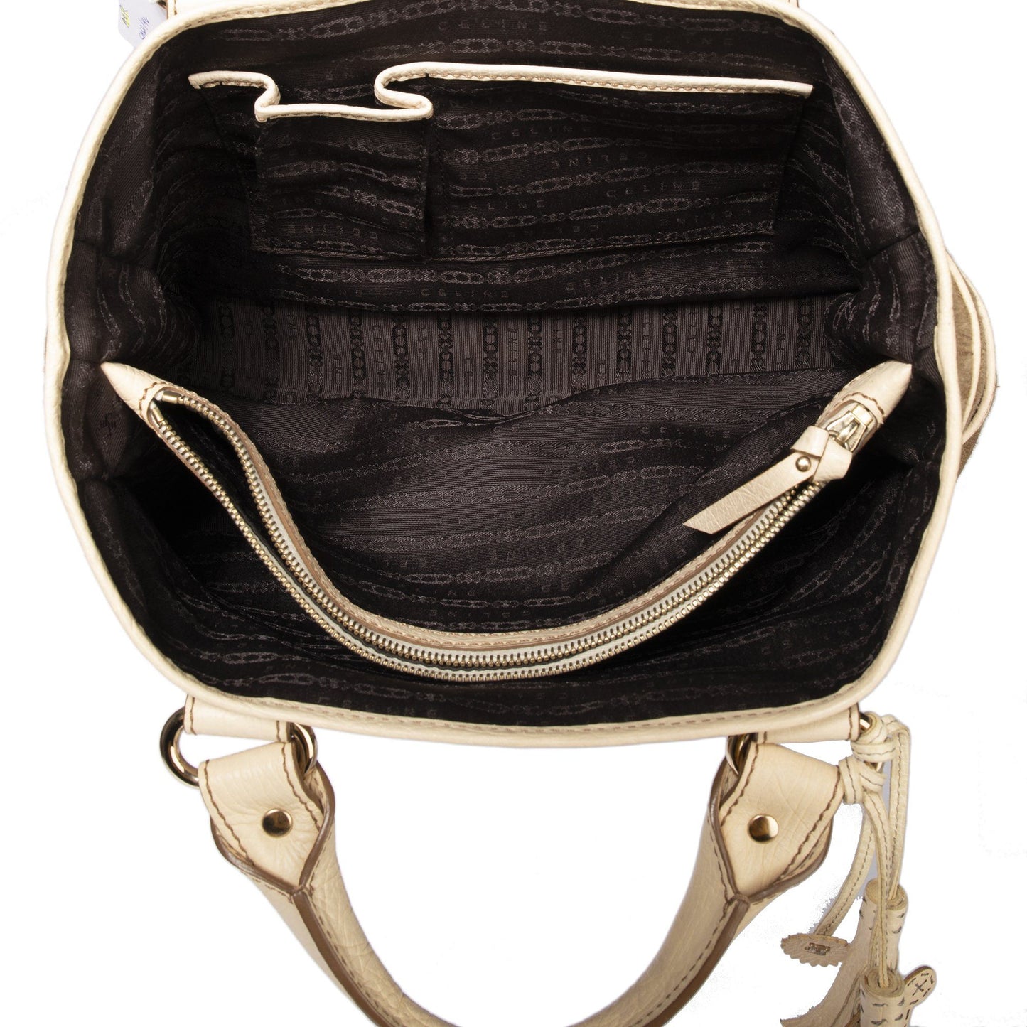 Celine Leather-Trimmed Handle Bag