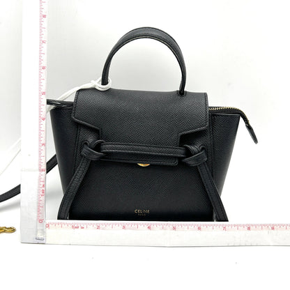 Luxury CELINE Mini Grained Calfskin Pico Belt Bag Grey LA32963