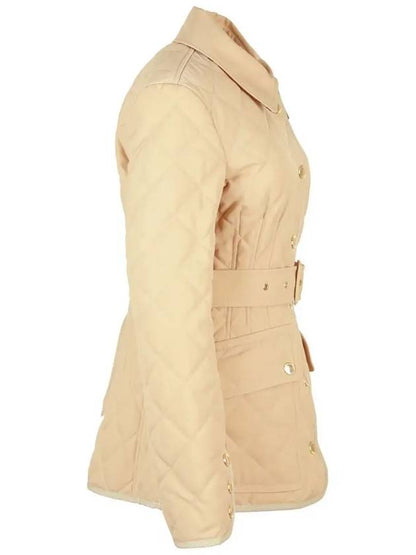 Luxury Burberry Diamond Quilt Padding Beige