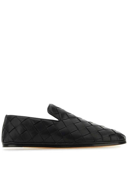 Luxury Bottega Veneta Intrecciato Leather Loafers Black