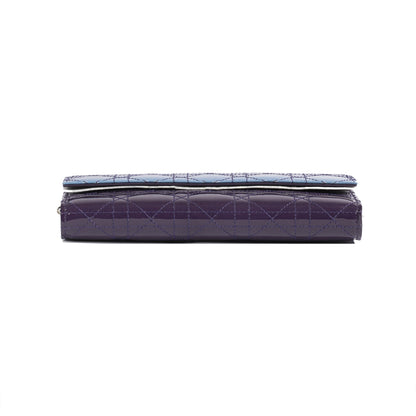 Christian Dior Patent Leather Lady Dior Croisiere Chain Wallet