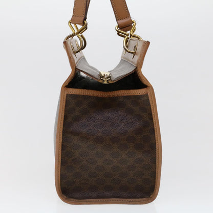 Luxury CELINE Macadam Canvas Hand Bag PVC Leather Brown  cl579