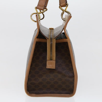 Luxury CELINE Macadam Canvas Hand Bag PVC Leather Brown  cl579