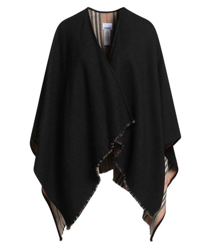 BURBERRY ICON STRIPE REVERSIBLE WOOL CAPE