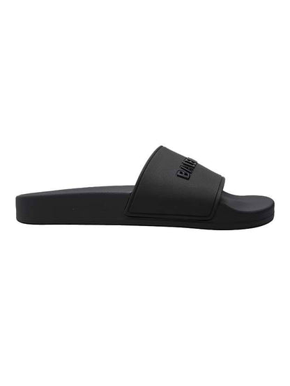 Luxury Balenciaga Trending 2025 Women's Logo Slide Slippers Black