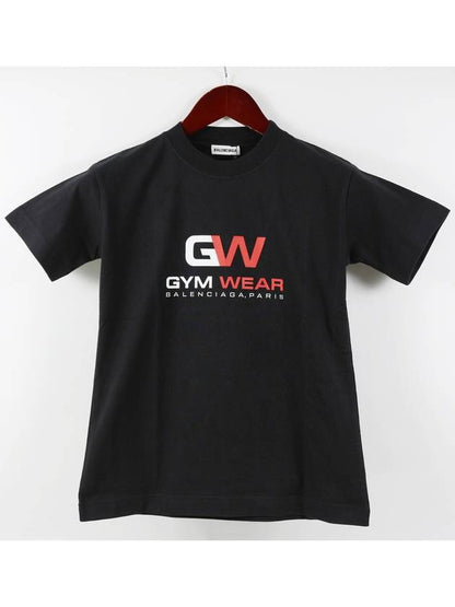 Luxury Balenciaga Trending 2025 Gymwear Logo Cotton Short Sleeve T-Shirt Black