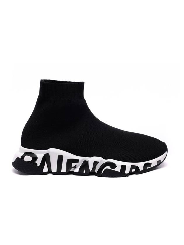 Luxury Balenciaga Trending 2025 Speed Midsole Graffiti High Top Sneakers White Black