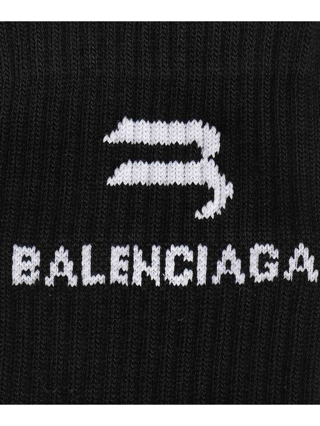 Luxury Balenciaga Trending 2025 Logo Ribbed Cotton Socks Black