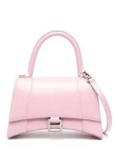 Luxury Balenciaga Trending 2025 Hourglass Shiny Box Calfskin Small Tote Bag Pink
