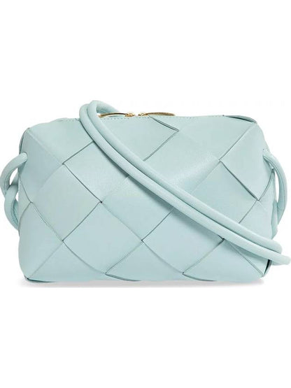 Luxury Bottega Veneta Cassette Intrecciato Small Cross Bag Light Blue
