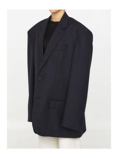 Luxury Balenciaga Trending 2025 Pinstripe Wool Blazer Jacket Black