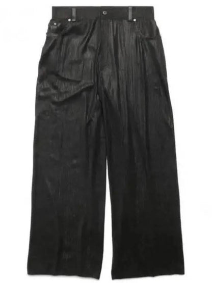 Luxury Balenciaga Trending 2025 Cotton High Waist Transparent Wide Pants Black