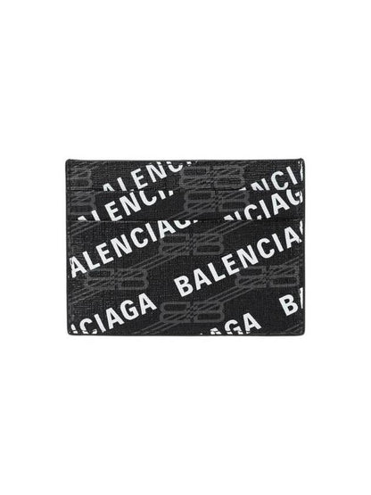 Luxury Balenciaga Trending 2025 Monogram Pattern Card Wallet Black