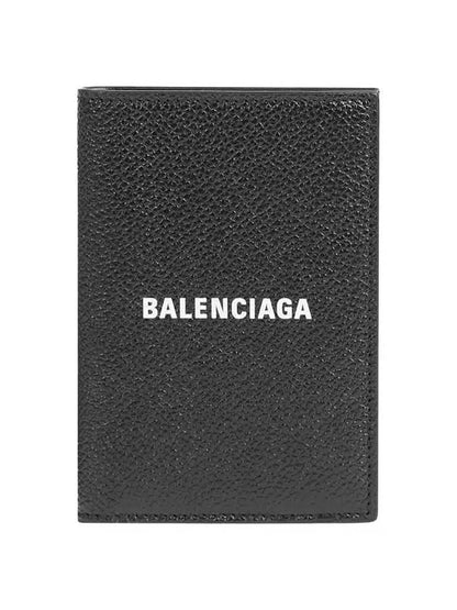 Luxury Balenciaga Trending 2025 Cash Vertical Half Wallet Black