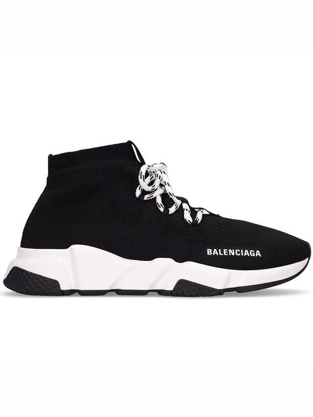 Luxury Balenciaga Trending 2025 Speedrunner Lace -Up Knit High Top Sneakers Black