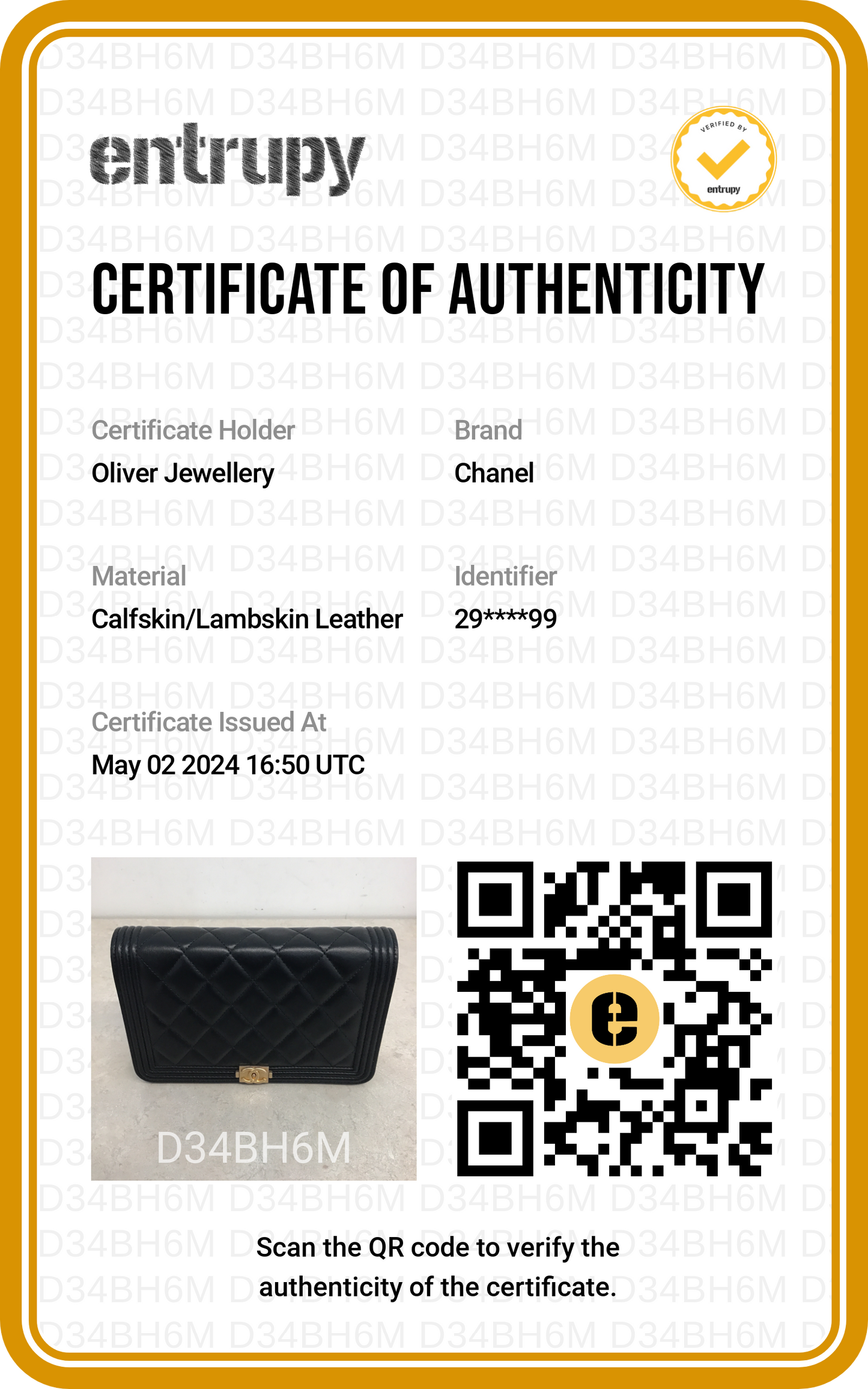 Chanel Black Lambskin Leather Boy Wallet on Chain