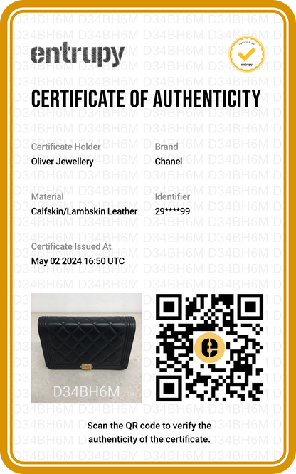 Chanel Black Lambskin Leather Boy Wallet on Chain