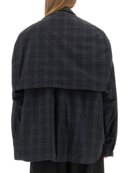 Luxury Balenciaga Trending 2025 Checked Pattern Long Sleeve Shirt Grey
