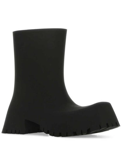 Luxury Balenciaga Trending 2025 Rubber Trooper Ankle Boots Black