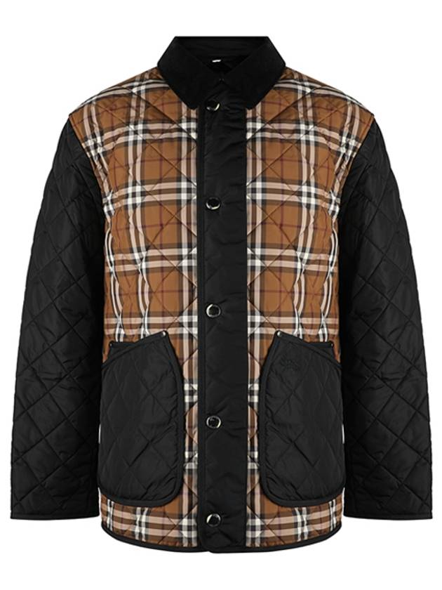 Luxury Burberry Vintage Check Quilted Jacket Brown