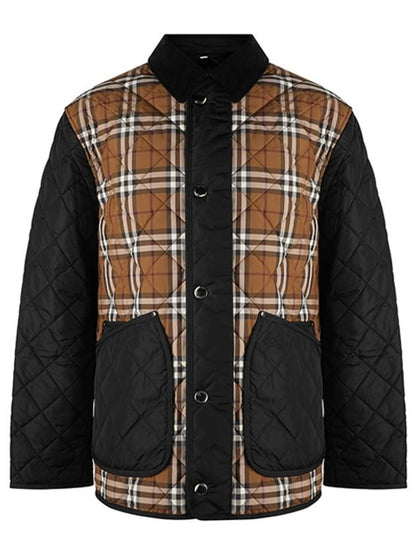 Luxury Burberry Vintage Check Quilted Jacket Brown