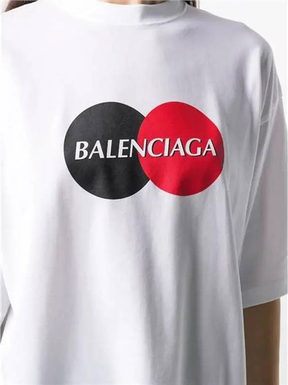 Luxury Balenciaga Trending 2025 Logo Print Oversized Short Sleeve T-Shirt White