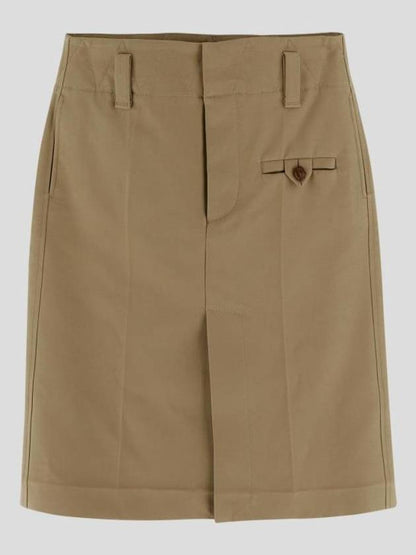 Luxury Bottega Veneta Pocket H-Line Skirt Beige