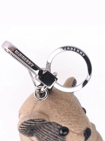Luxury Burberry Trench Coat Thomas Bear Charm Key Holder Archive Beige