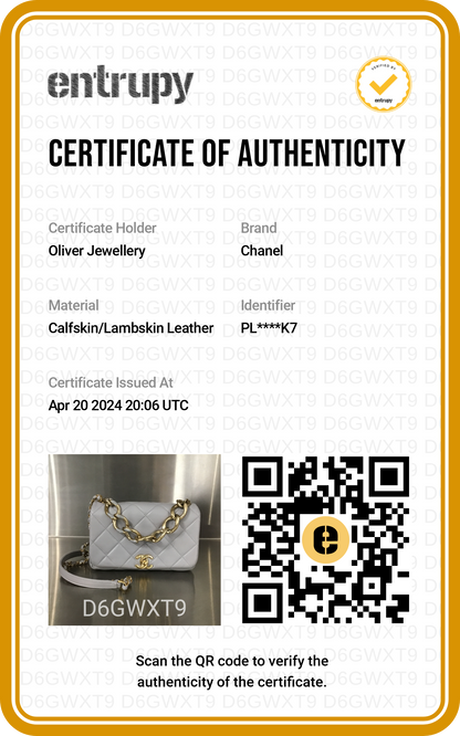 Chanel 2022 Grey Quilted Lambskin Leather Small Color Match Flap Bag