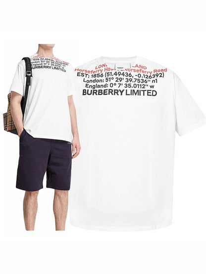 Luxury Burberry Location Short Sleeve T-Shirt White