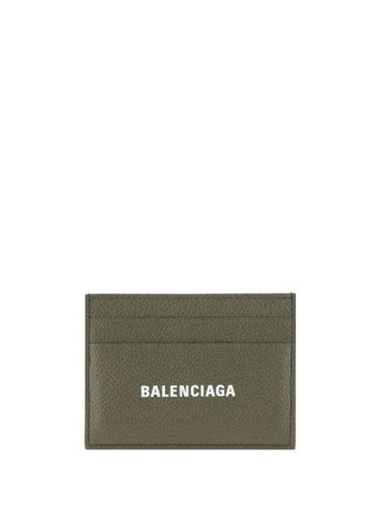 Luxury Balenciaga Trending 2025 Logo Print Cash Card Holder Dark Green