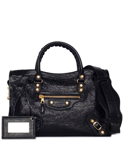 Luxury Balenciaga Trending 2025 Giant Motor City Small Shoulder Bag Black Gold