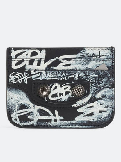 Luxury Balenciaga Trending 2025 Le Cagole Graffiti Card Wallet Black