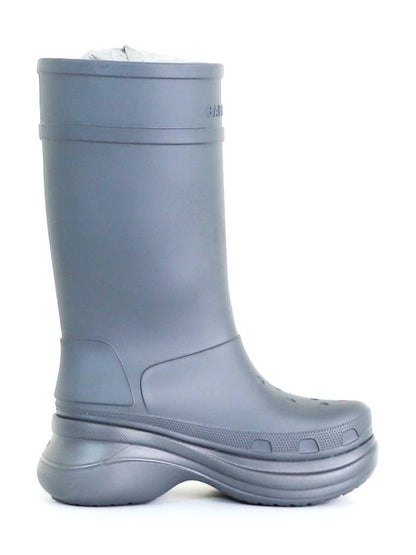 Luxury Balenciaga Trending 2025 42 BB x Crocs Men s Clog Logo Rubber Boots Gray