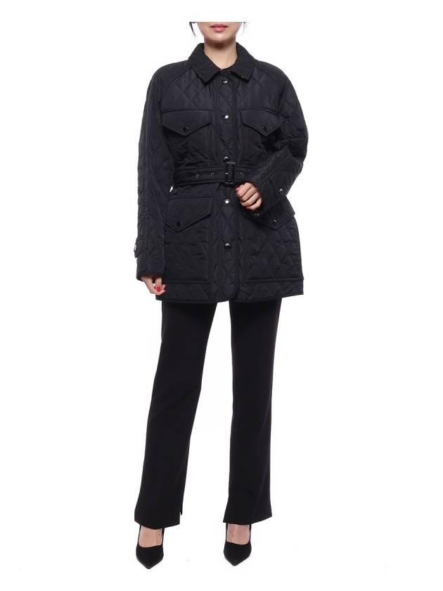 Luxury Burberry Diamond Quilted Nylon Canvas Field Jacket Black