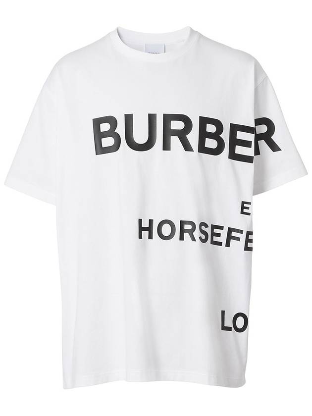 Luxury Burberry Men's Horseferry Logo Overfit Short Sleeve T-Shirt White