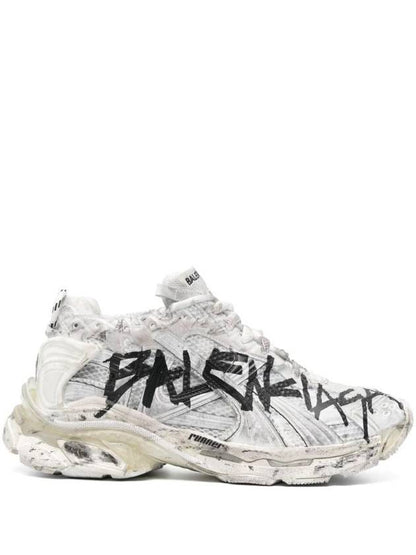 Luxury Balenciaga Trending 2025 Runner Graffiti Low Top Sneakers White