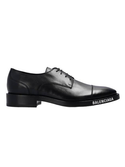 Luxury Balenciaga Trending 2025 Logo Lettering Sole Lace Up Derby Black