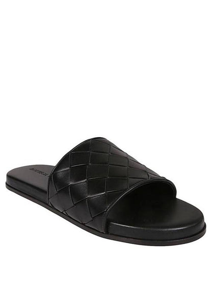 Luxury Bottega Veneta Intrecciato Leather Slippers Black