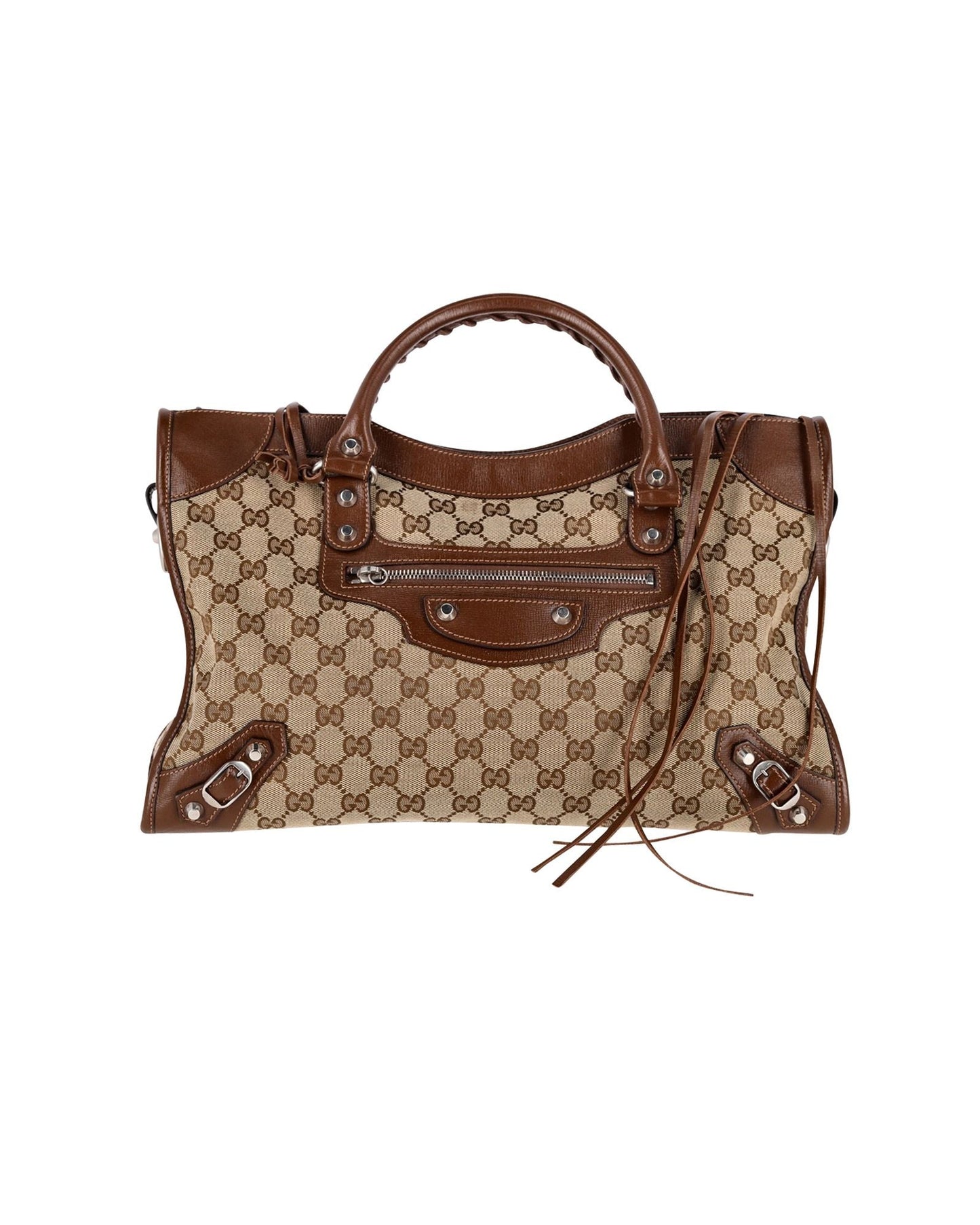 Gucci X Luxury Balenciaga Trending 2025 The Hacker Project GG Canvas Neo Classic Bag Medium in Brown Canvas and Leather