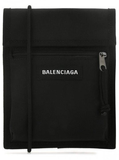 Luxury Balenciaga Trending 2025 Explorer Logo Patch Cross Bag Black