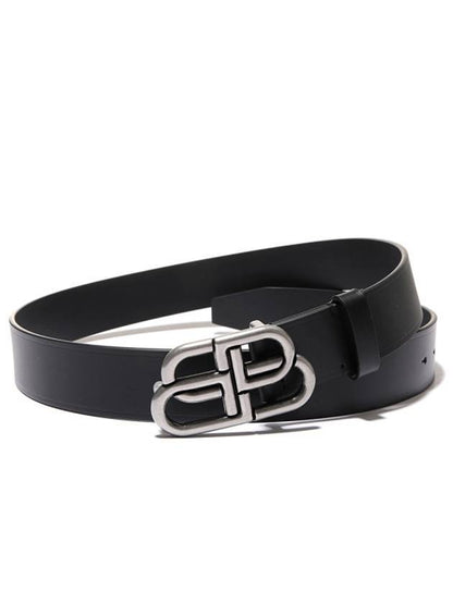 Luxury Balenciaga Trending 2025 Men's BB Buckle Large Belt Black