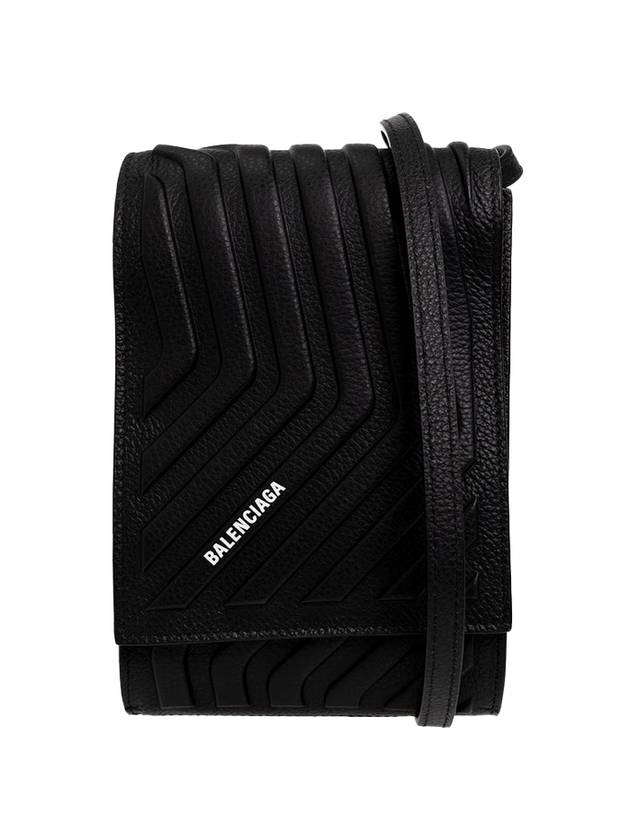 Luxury Balenciaga Trending 2025 Grain Calfskin Car Strap Phone Cross Bag Black