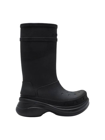 Luxury Balenciaga Trending 2025 Crocs Rain Boots Black