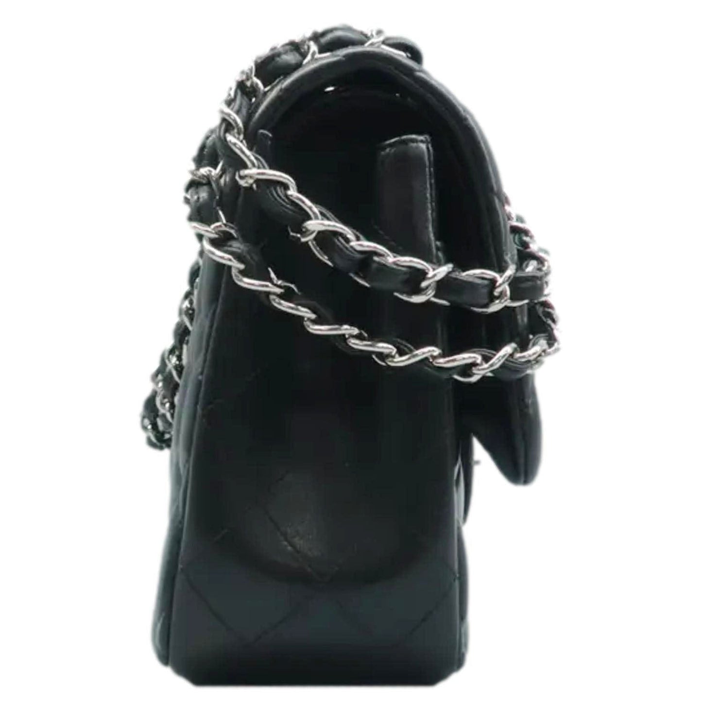 CHANEL Jumbo Classic Double Flap Quilted Leather Shoulder Bag Black