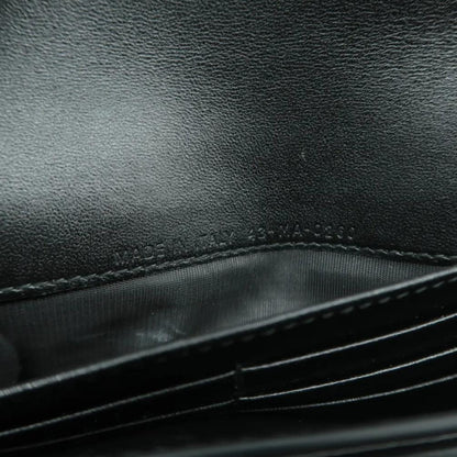 CHRISTIAN DIOR Long Saddle Leather Crossbody Chain Wallet Black