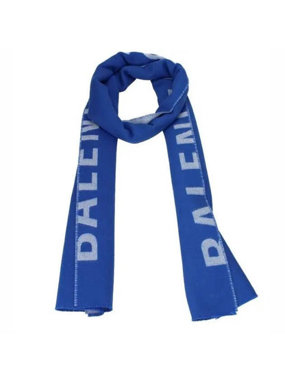 Luxury Balenciaga Trending 2025 Logo Wool Muffler Blue