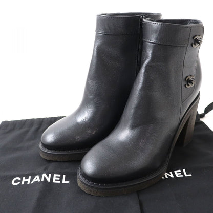 CHANEL boots Main: Leather black Women 37
