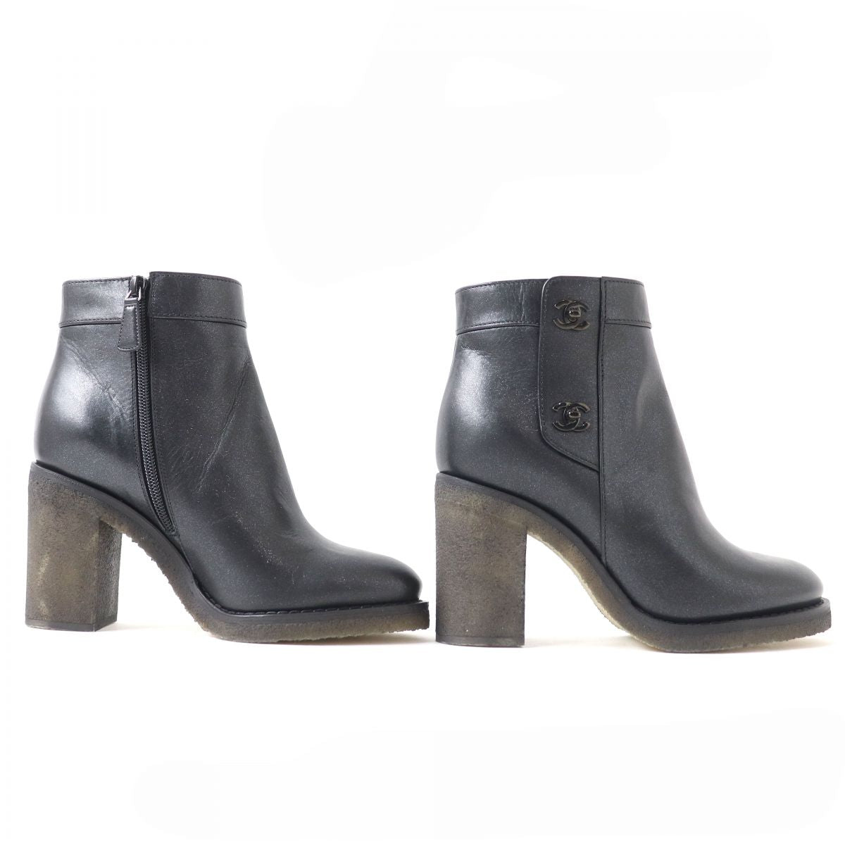 CHANEL boots Main: Leather black Women 37