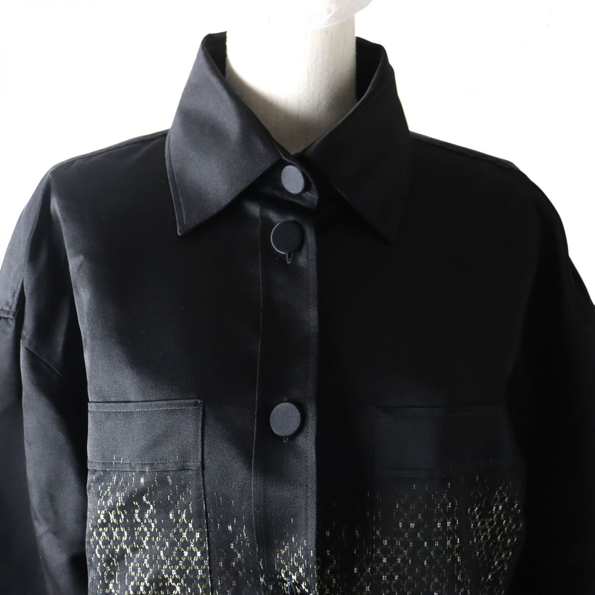 FENDI Long sleeve shirt Outer material: silk 100% Black type Women 38